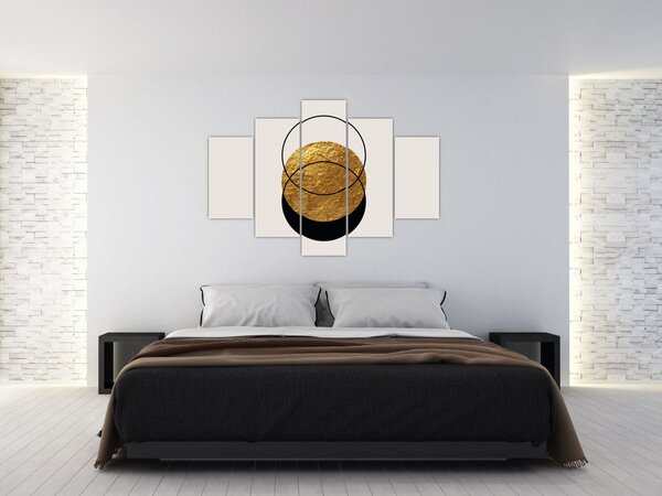 Slika - Apstrakcija zlatno-bijela N⁰2 (150x105 cm)