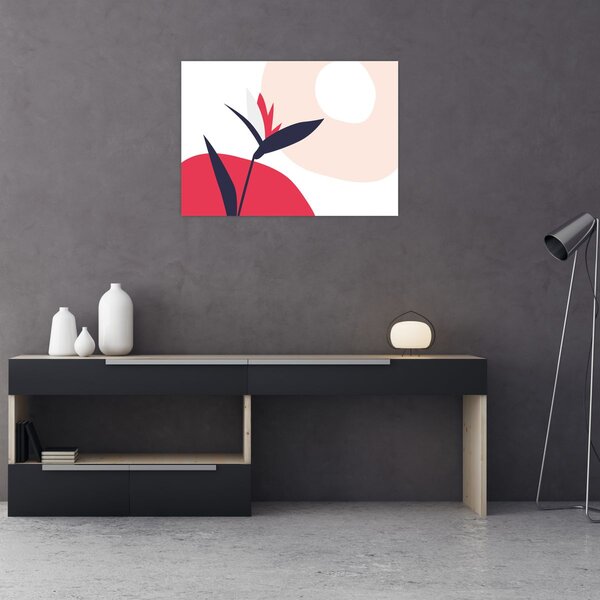 Slika - Ružičasta cvjetna apstrakcija N⁰1 (70x50 cm)