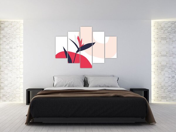 Slika - Ružičasta cvjetna apstrakcija N⁰1 (150x105 cm)