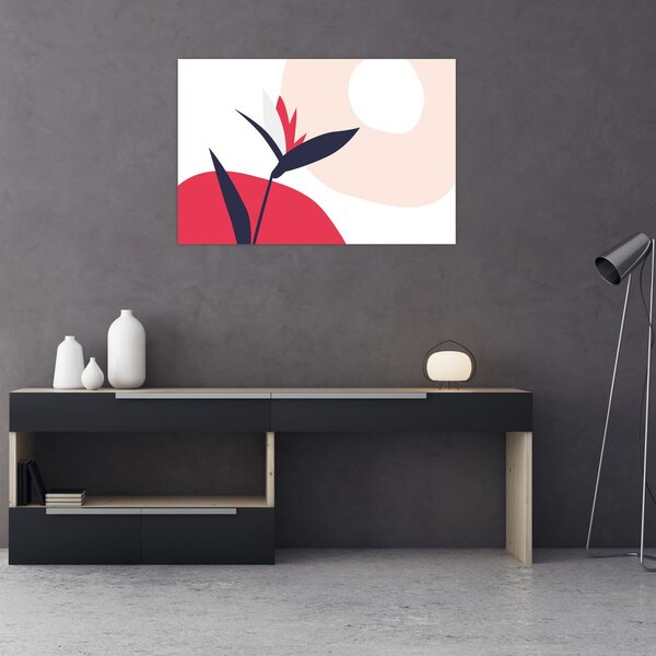 Slika - Ružičasta cvjetna apstrakcija N⁰1 (90x60 cm)