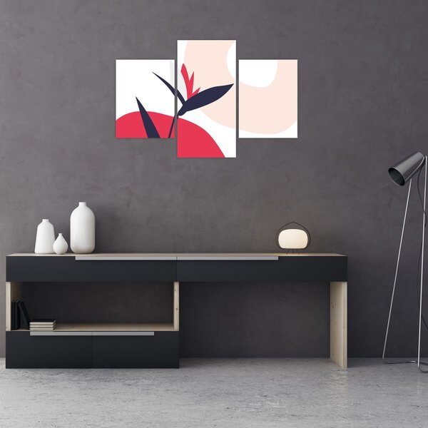 Slika - Ružičasta cvjetna apstrakcija N⁰1 (90x60 cm)