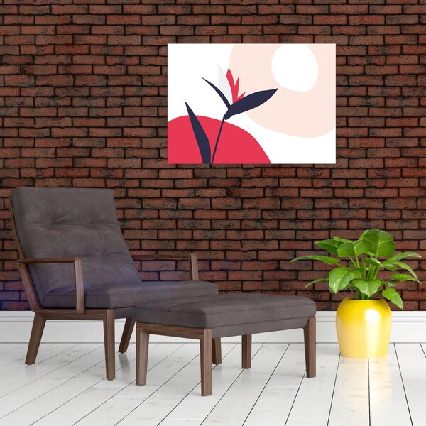 Slika - Ružičasta cvjetna apstrakcija N⁰1 (70x50 cm)