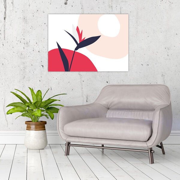 Slika - Ružičasta cvjetna apstrakcija N⁰1 (70x50 cm)
