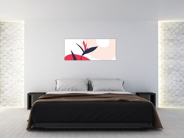Slika - Ružičasta cvjetna apstrakcija N⁰1 (120x50 cm)