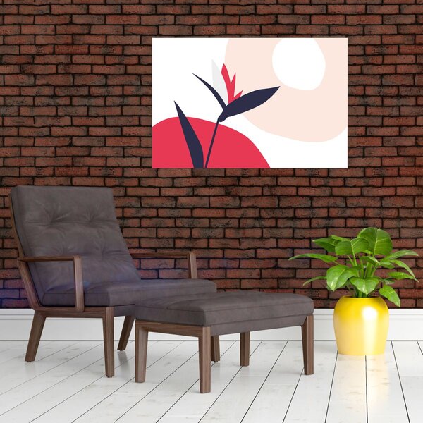 Slika - Ružičasta cvjetna apstrakcija N⁰1 (90x60 cm)