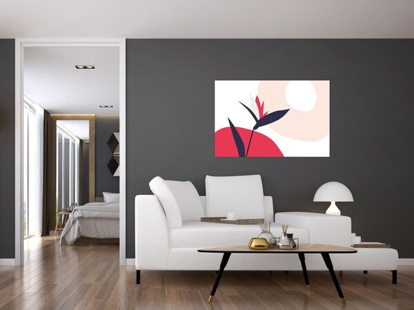 Slika - Ružičasta cvjetna apstrakcija N⁰1 (90x60 cm)