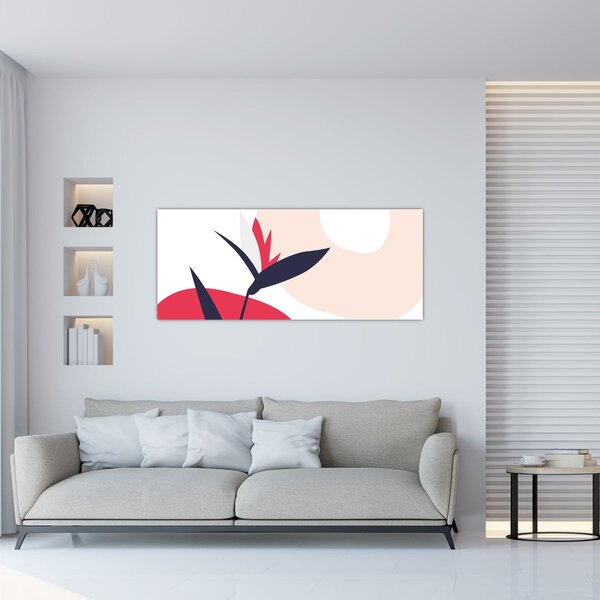 Slika - Ružičasta cvjetna apstrakcija N⁰1 (120x50 cm)