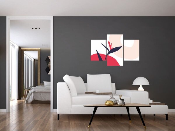 Slika - Ružičasta cvjetna apstrakcija N⁰1 (90x60 cm)