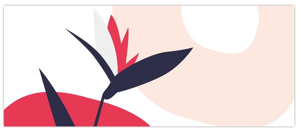 Slika - Ružičasta cvjetna apstrakcija N⁰1 (120x50 cm)