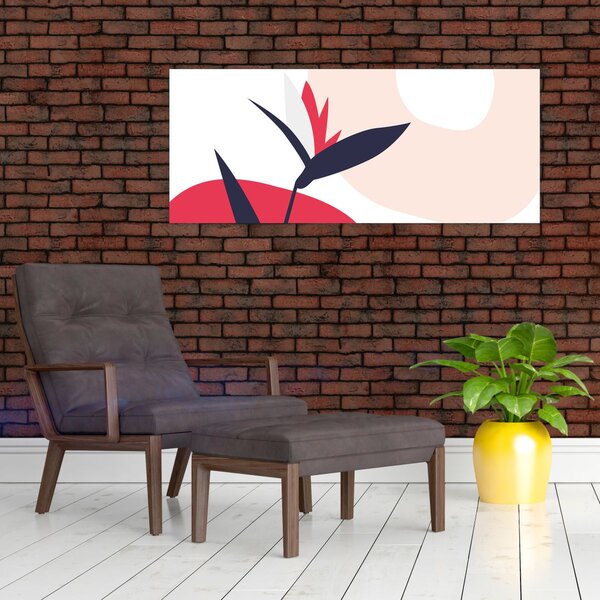 Slika - Ružičasta cvjetna apstrakcija N⁰1 (120x50 cm)