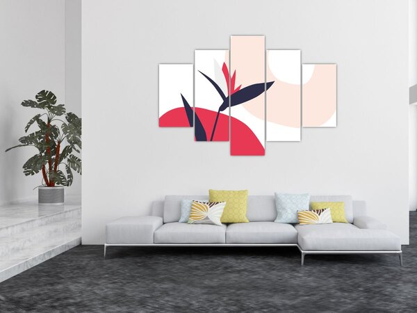 Slika - Ružičasta cvjetna apstrakcija N⁰1 (150x105 cm)