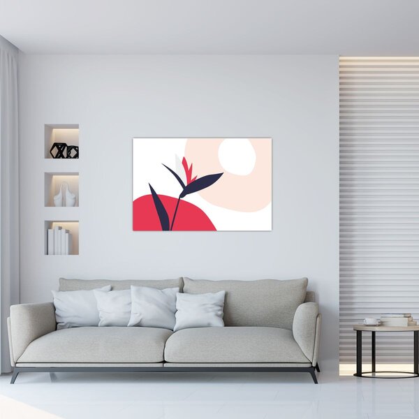 Slika - Ružičasta cvjetna apstrakcija N⁰1 (90x60 cm)