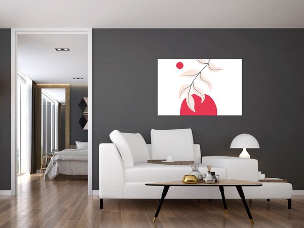 Slika - Ružičasta cvjetna apstrakcija N⁰2 (90x60 cm)