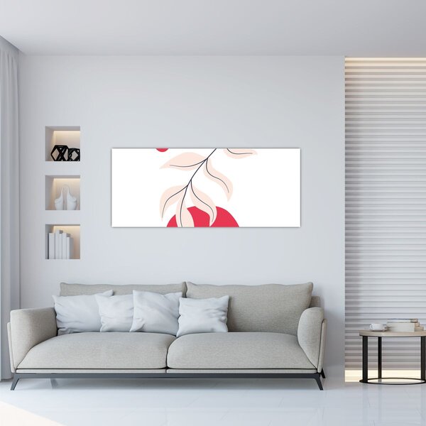 Slika - Ružičasta cvjetna apstrakcija N⁰2 (120x50 cm)