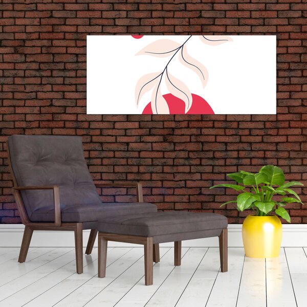 Slika - Ružičasta cvjetna apstrakcija N⁰2 (120x50 cm)