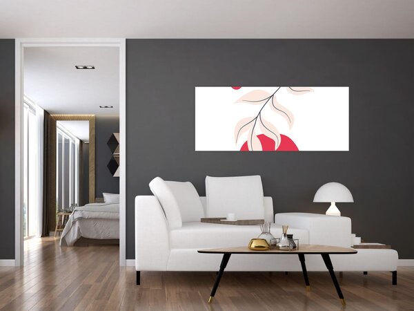 Slika - Ružičasta cvjetna apstrakcija N⁰2 (120x50 cm)