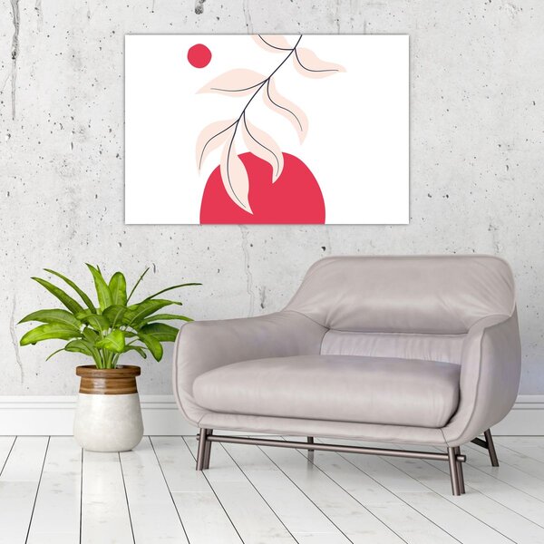 Slika - Ružičasta cvjetna apstrakcija N⁰2 (90x60 cm)