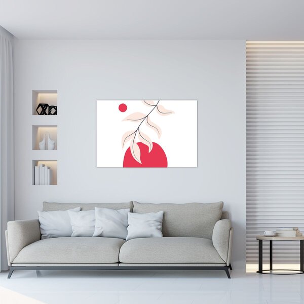 Slika - Ružičasta cvjetna apstrakcija N⁰2 (90x60 cm)