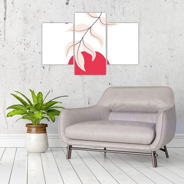 Slika - Ružičasta cvjetna apstrakcija N⁰2 (90x60 cm)