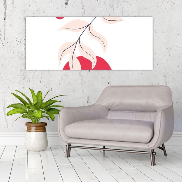 Slika - Ružičasta cvjetna apstrakcija N⁰2 (120x50 cm)
