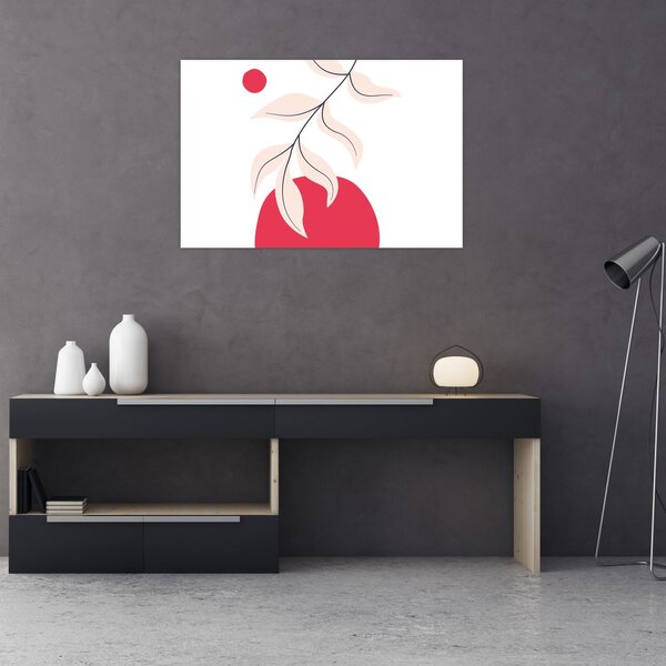 Slika - Ružičasta cvjetna apstrakcija N⁰2 (90x60 cm)