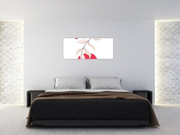 Slika - Ružičasta cvjetna apstrakcija N⁰2 (120x50 cm)