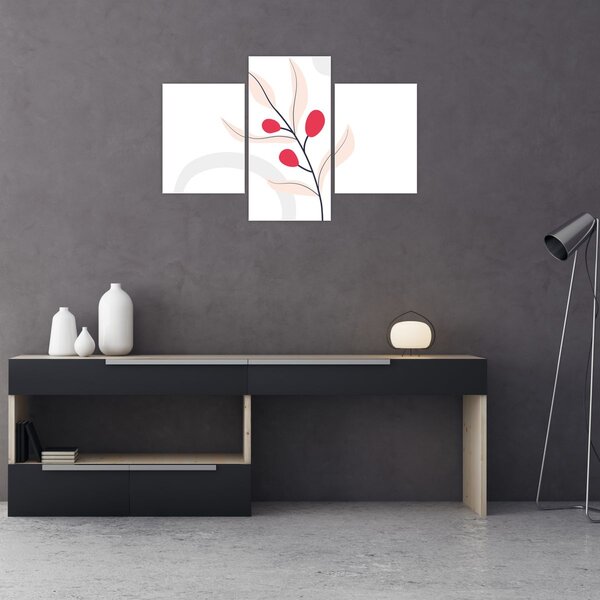 Slika - Ružičasta cvjetna apstrakcija N⁰3 (90x60 cm)