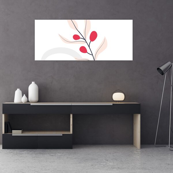 Slika - Ružičasta cvjetna apstrakcija N⁰3 (120x50 cm)