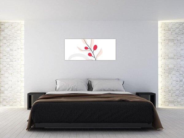 Slika - Ružičasta cvjetna apstrakcija N⁰3 (120x50 cm)