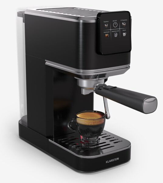 Klarstein SteelPresso Slim Touch aparat za kavu, portafilter, zaslon osjetljiv na dodir