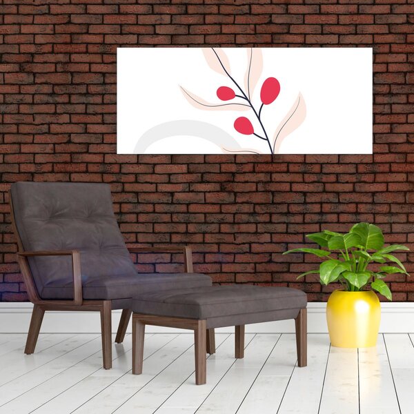 Slika - Ružičasta cvjetna apstrakcija N⁰3 (120x50 cm)