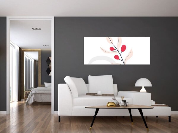 Slika - Ružičasta cvjetna apstrakcija N⁰3 (120x50 cm)