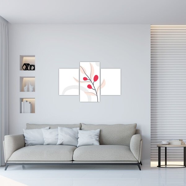 Slika - Ružičasta cvjetna apstrakcija N⁰3 (90x60 cm)