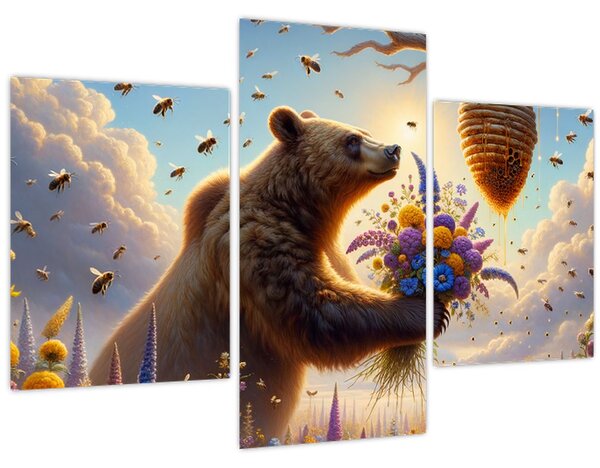 Slika - Medvjed i pčele (90x60 cm)