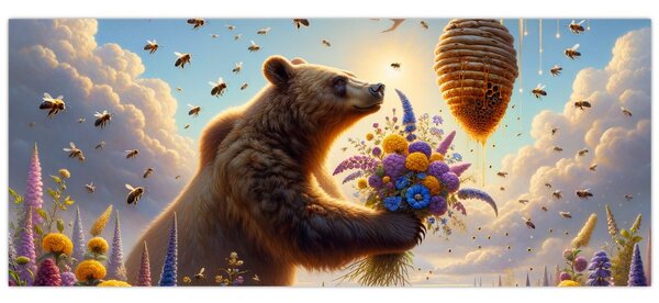 Slika - Medvjed i pčele (120x50 cm)