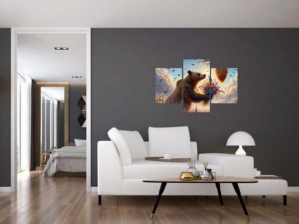 Slika - Medvjed i pčele (90x60 cm)