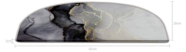 Crno-bijeli set tepiha za stepenice 16 kom 20x65 cm Golden Marble – Vitaus