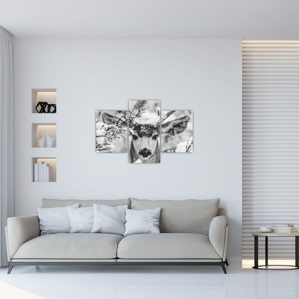 Slika - Jeleni zimi (90x60 cm)