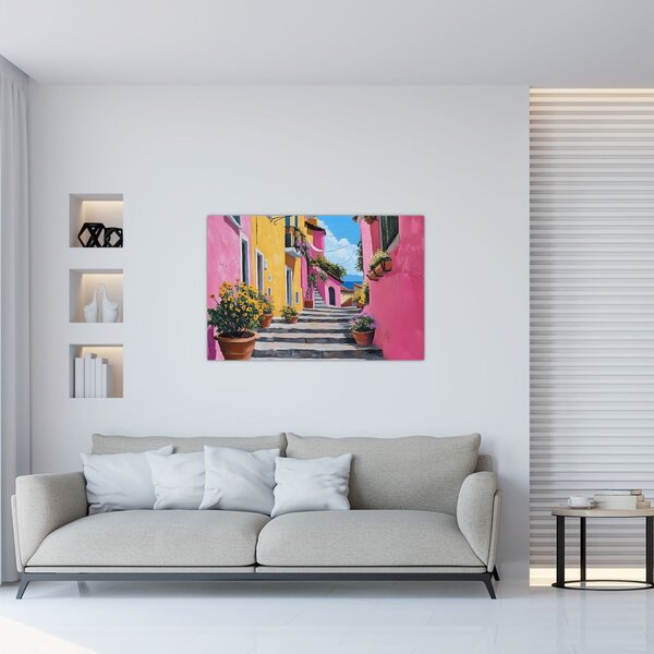 Slika - Ružičasta uličica (90x60 cm)