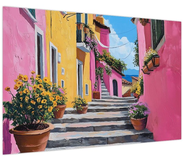 Slika - Ružičasta uličica (90x60 cm)