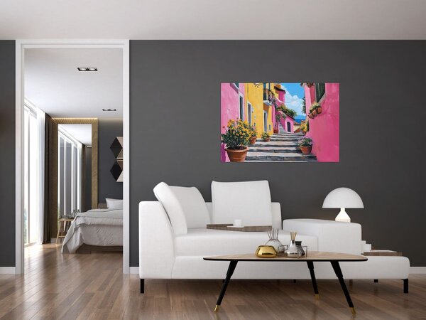 Slika - Ružičasta uličica (90x60 cm)