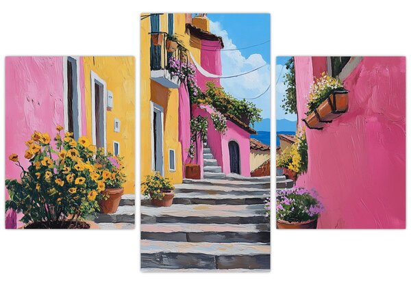 Slika - Ružičasta uličica (90x60 cm)