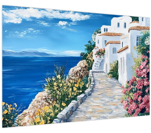 Slika - Uličica uz more (90x60 cm)