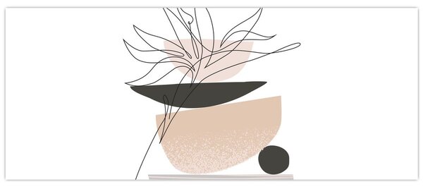 Slika - Crtano cvijeće N⁰1 (120x50 cm)