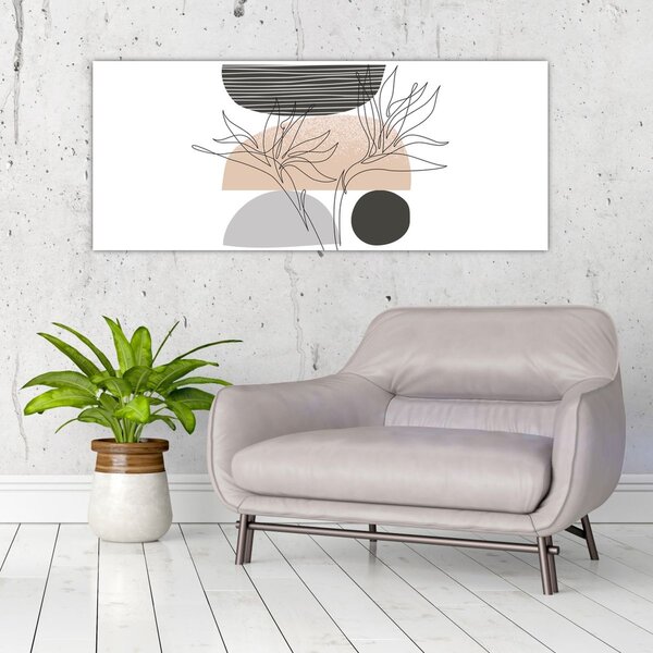 Slika - Crtano cvijeće N⁰2 (120x50 cm)