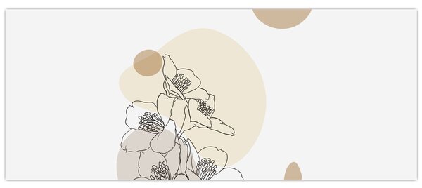 Slika - Bež cvijeće s leptirom N⁰4 (120x50 cm)