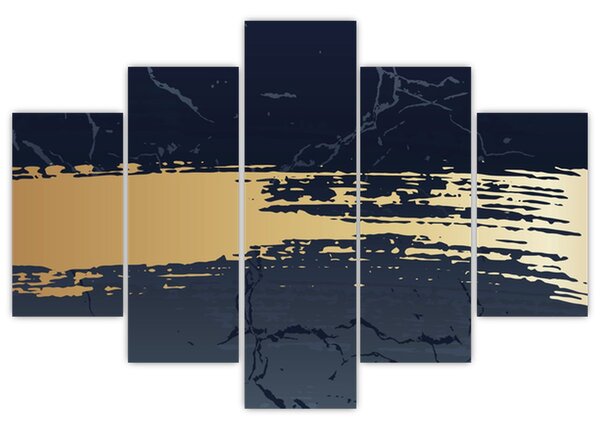 Slika - Plava i zlatna apstrakcija N⁰2 (150x105 cm)