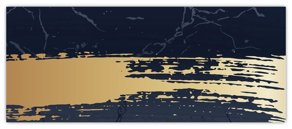 Slika - Plava i zlatna apstrakcija N⁰2 (120x50 cm)