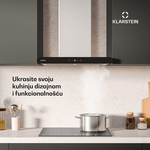Klarstein CurveVent napa, 700 m³/h, kontrola na dodir, LED, 110 W, EEK A+