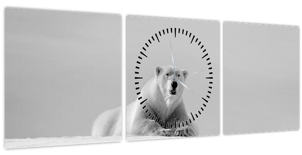 Slika - polarni medvjed (sa satom) (90x30 cm)